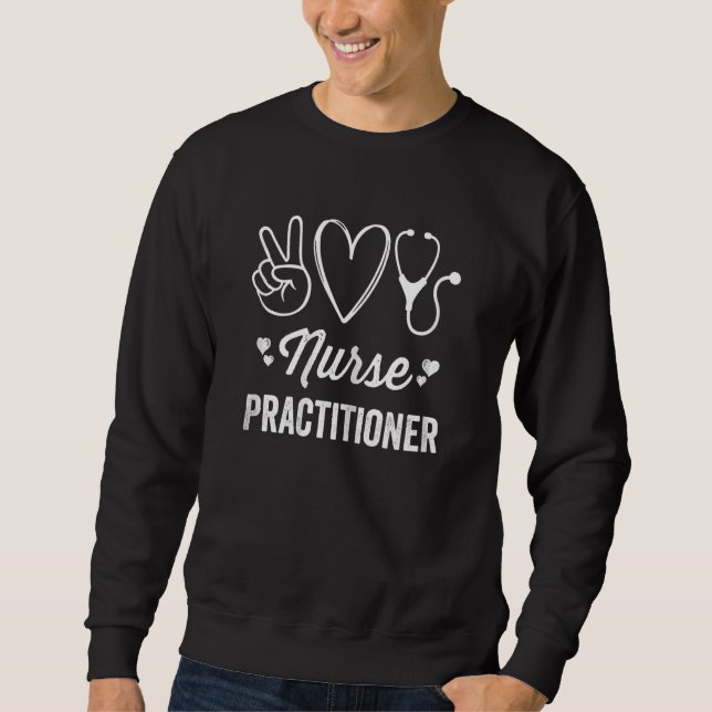 Womens Nurse Practitioner Cute Heart Stethoscope V Sweatshirt (Front)