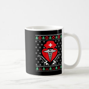 Womens Nurse Ugly Christmas Sweater Coffee Mug