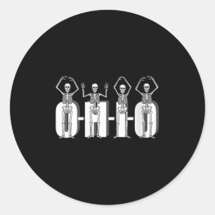 Womens O-h-i-o State Skeletons Funny Ohio Vintage Classic Round Sticker