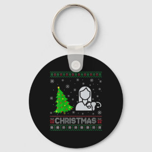 Womens Ob Nurse Xmas Tree Lighting Ugly Christmas  Key Ring