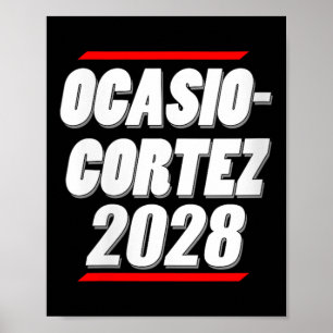 Womens Ocasio-cortez 2028 - Aoc For President! V-n Poster