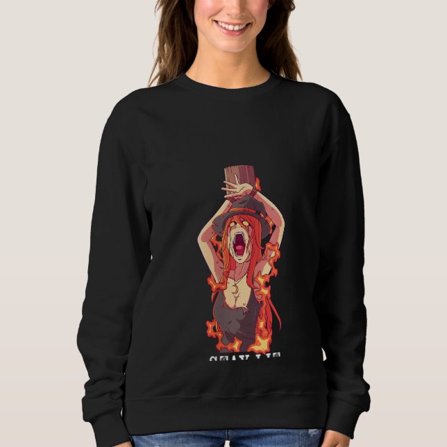 Womens Occult Stay Lit Satan Devil Hell Unholy Ant Sweatshirt (Front)