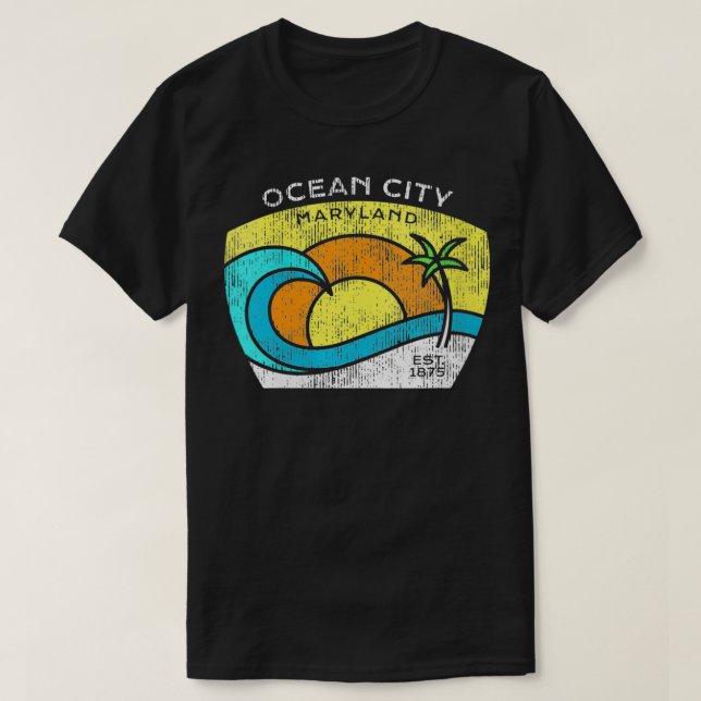 Womens Ocean City Maryland T s Tee OC MD VNeck  (Design Front)