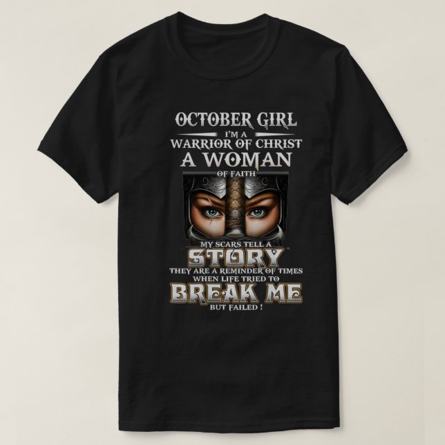 Womens October Girl My scars tell a story  for Wom T-Shirt (Design Front)