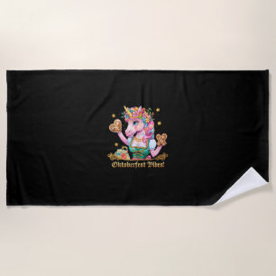 Womens Oktoberfest Unicorn Oktoberfest Vibes Tank Beach Towel
