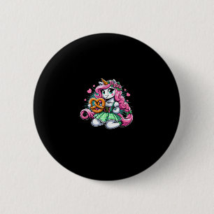 Womens Oktoberfest Unicorn with Pretzel Tank Top 6 Cm Round Badge