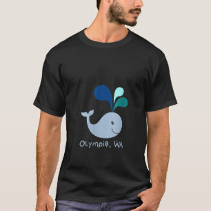 Womens Olympia Washington Cute Whale Lover Cartoon T-Shirt