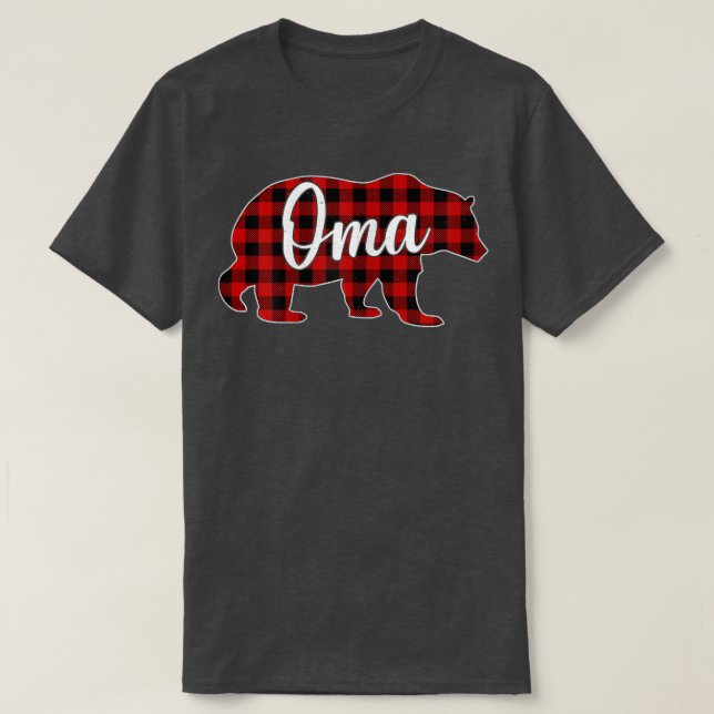Womens Oma Bear Shirt Christmas Red Plaid Family M (Design Front)