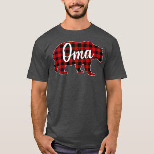 Womens Oma Bear Shirt Christmas Red Plaid Family M