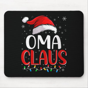 Womens Oma Claus Christmas Lights Matching Family Mouse Pad