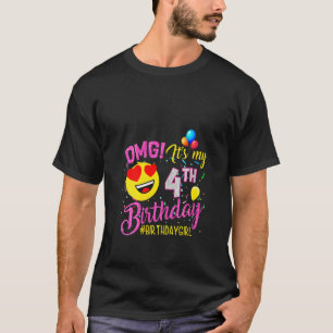 Womens Omg It's My 4th Birthday Girl  4 Years Old  T-Shirt