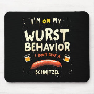 Womens on wurst behaviour funny bratwurst german mouse pad