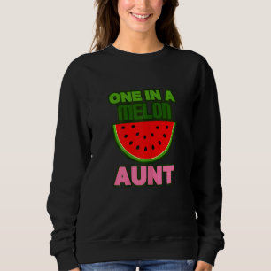 Womens One In A Melon Aunt Summer Watermelon Vibe Sweatshirt
