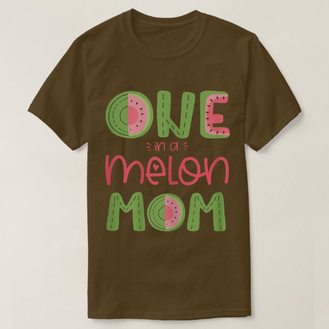 Womens One In A Melon Mum Cute Watermelon First Bi T-Shirt (Design Front)