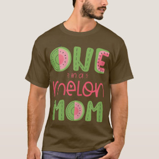 Womens One In A Melon Mum Cute Watermelon First Bi T-Shirt