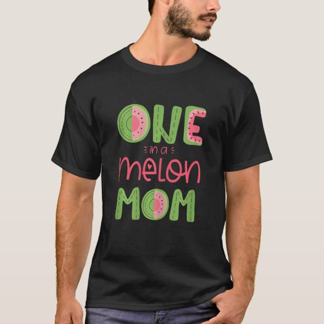 Womens One In A Melon Mum Cute Watermelon First Bi T-Shirt (Front)