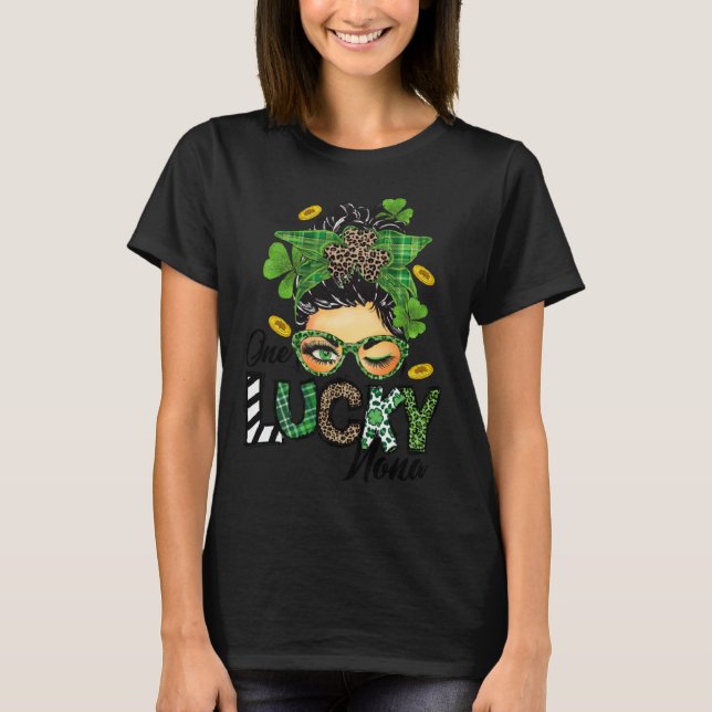Womens One Lucky Nona St Patricks Day Mum Mother S T-Shirt (Front)