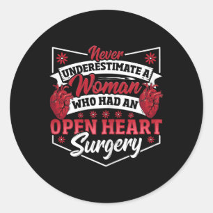Womens Open Heart Surgery Design For Heart Health  Classic Round Sticker