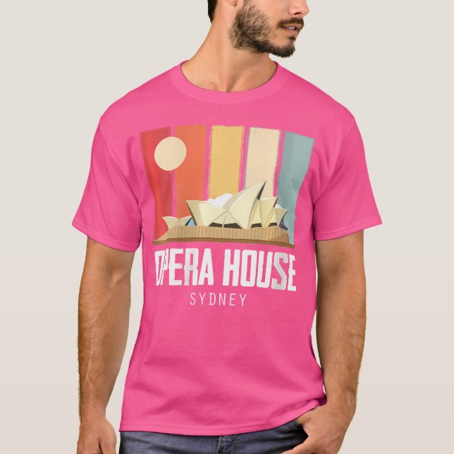 Womens Opera House Sydney In Australia Retro Sunri T-Shirt (Front)