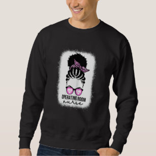 Womens Operating Room Nurse Black Afro Women OR Nu Sweatshirt