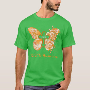 Womens Orange Butterfly Faith ADHD Awareness 1312 T-Shirt