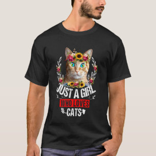Womens Orange Cat Owner for Just a Girl Who Loves T-Shirt