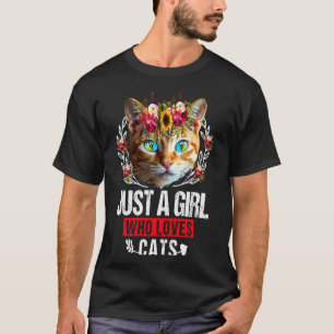 Womens Orange Cat Owner for Just a Girl Who Loves  T-Shirt