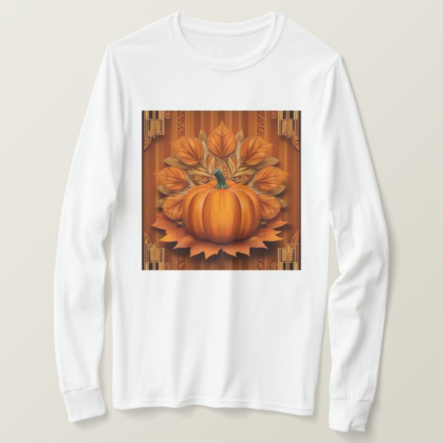 Women's Orange Pumpkin White T-Shirt (Design Front)