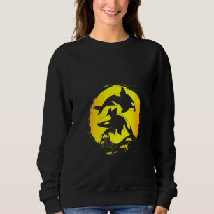 Womens Orca Animal  Ocean Animal Waves Killer Whal Sweatshirt