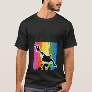 Womens Orca Family Vintage Retro Art Killer Whale  T-Shirt