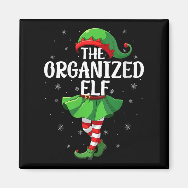 Womens Organized Elf Christmas Girls Women Elf Squ Magnet (Front)