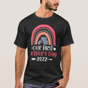 Womens Our First Mother's Day Mum Mama Cute Rainbo T-Shirt