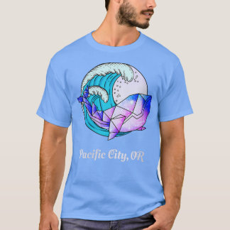 Womens Pacific City OR Japanese Paint Geometric Or T-Shirt