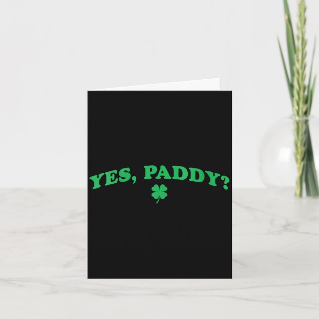 Women's paddy funny st patrick's day shamrock card (Front)