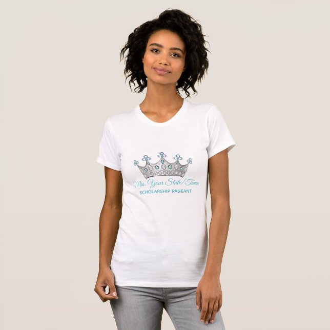Women's Pageant Crown Custom Name T-Shirt (Front Full)