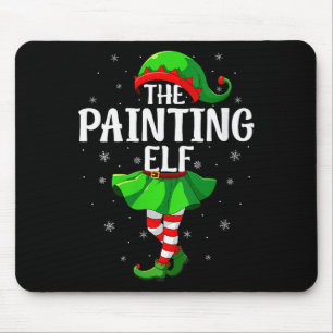 Womens Painting Elf Christmas Girls Women Elf Squa Mouse Pad