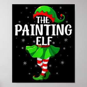Womens Painting Elf Christmas Girls Women Elf Squa Poster