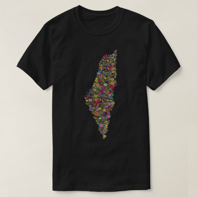 Womens Palestine flowers tee (Design Front)