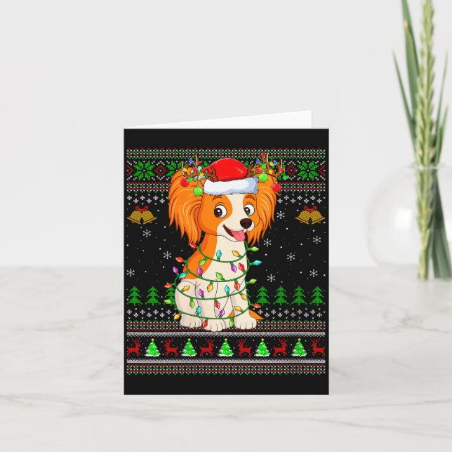 Womens Pallon Dog Ugly Christmas Sweaters Holiday  Card (Front)