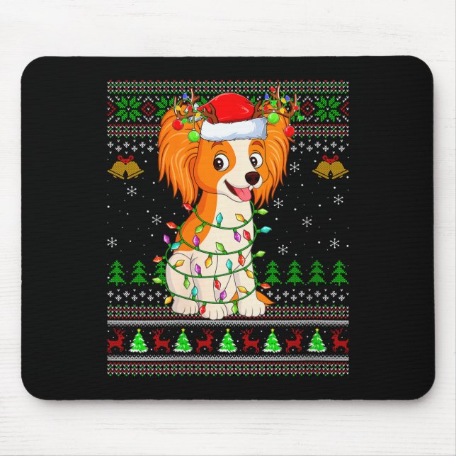 Womens Pallon Dog Ugly Christmas Sweaters Holiday  Mouse Pad (Front)