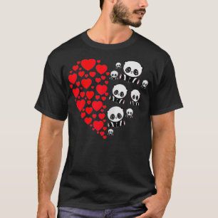 Womens Panda Valentines Day Hearts Love Girls Gif T-Shirt