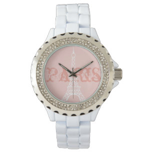 Women's Paris Eiffel Tower Pink Watch Gift