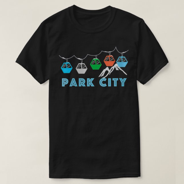 Womens Park City Ski Mountain Gondola  Park City,  T-Shirt (Design Front)