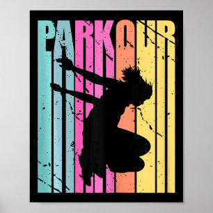 Womens Parkour Birthday Parkour Retro Free Climbin Poster