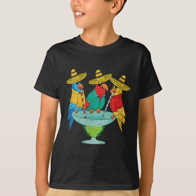 Womens Parrot Cinco De Mayo Funny Drinking Tequila T-Shirt (Front)