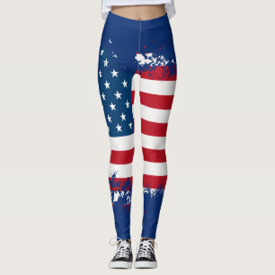 Women's Patriotic American Flag Leggings
