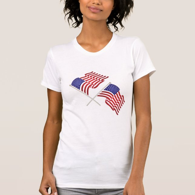 Womens Patriotic Flag T-Shirt (Front)