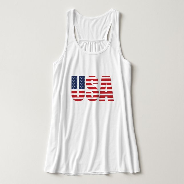 Women's Patriotic Flowy Tank (Design Front)