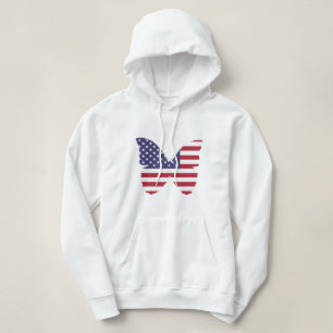 Women's Patriotic Hoodie-Butterfly Hoodie
