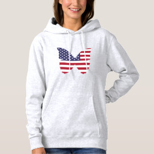 Women's Patriotic Hoodie-Butterfly Hoodie
